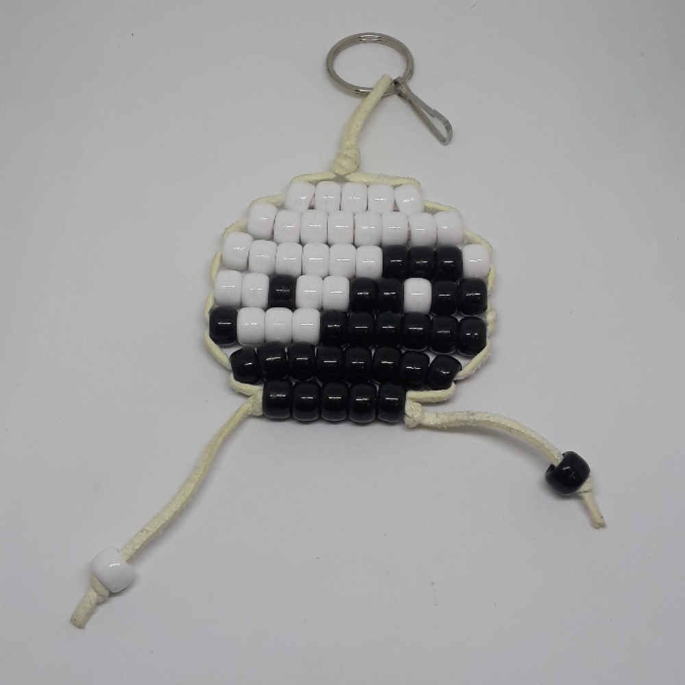 Handmade Ying Yang Beaded keychain